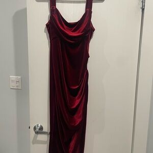 ASOS Design Maternity Burgundy Velvet Dress